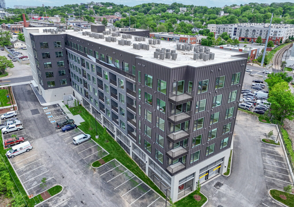 Reeve_Apt_Exterior_03 Exterior, Apartment, Building, Nashville, Construction, Aerial