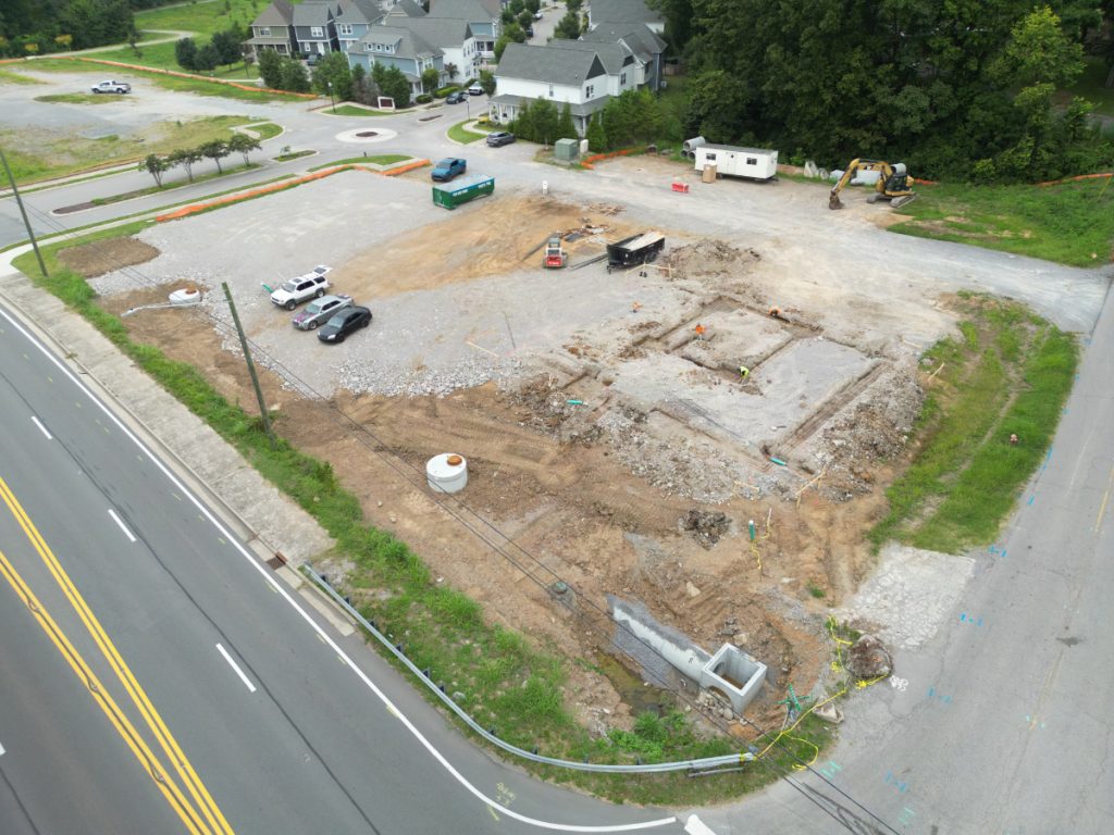 default Multifamily, construction, Nashville, Donelson, Aerial, Foundation, Commercial, Avenue, Sitework, Building